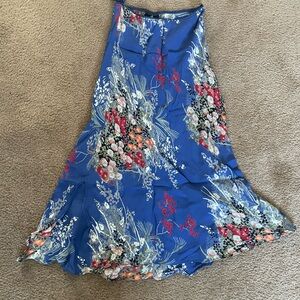 🌸🎑 Angie Blue Floral A-Line Skirt